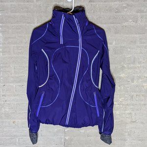 LuluLemon Run Inspire Purple Asymmetric Zip Jacket Size 6